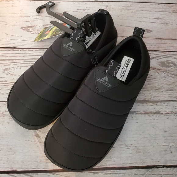 Ozark Trail water repellent men's puffer slippers black size 8 - Picture 1 of 6